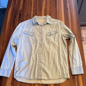 Taylor Stitch: The Western - Light Blue pearl-snap Casual Button Down Shirt